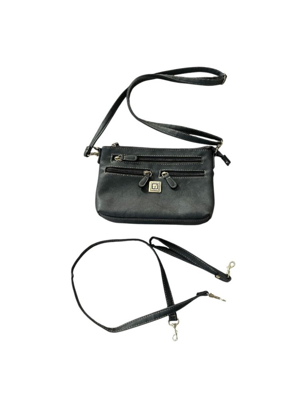 Stone Mountain Gray 4-Bagger Crossbody Wristlet Purse Multi Zip 9"